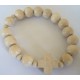 Bracelet Rosary White Wood 10mm